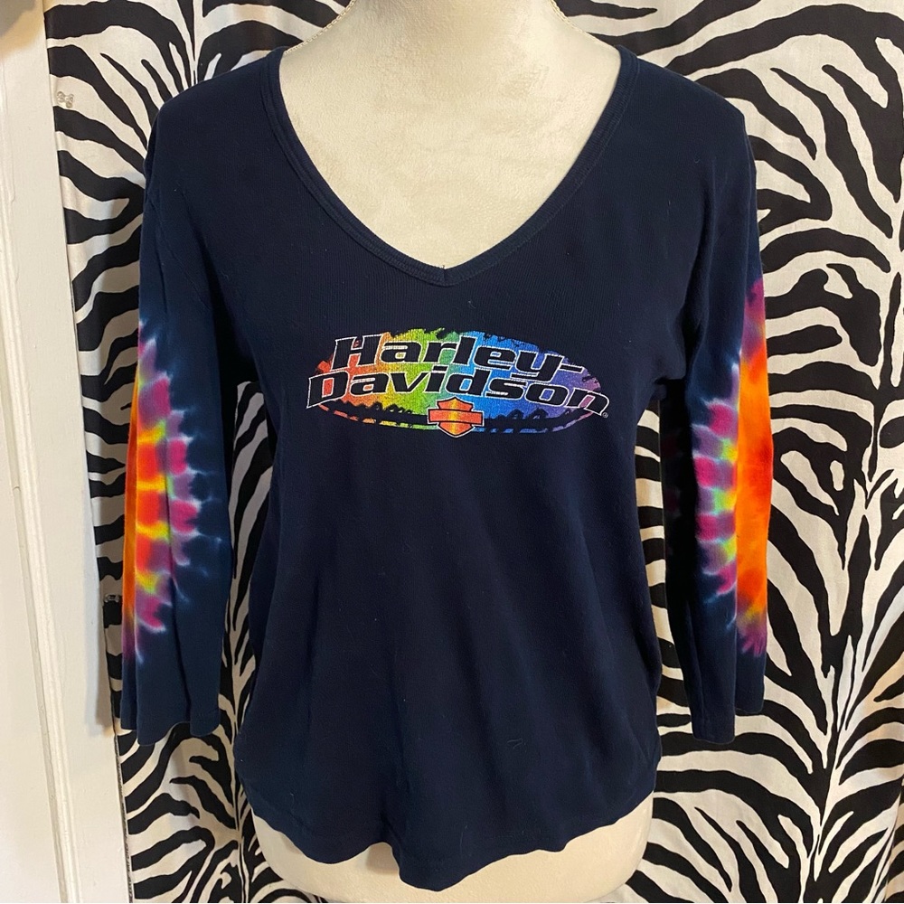 TIE DYE HARLEY DAVIDSON LONG SLEEVE